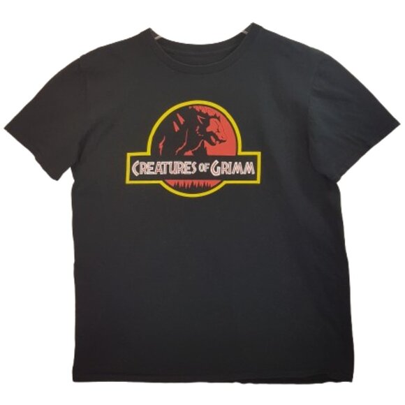 Vintage ROOSTER TEETH Creatures of Grimm Tee Shirt Large US L Graphic Tee Black - Picture 1 of 12